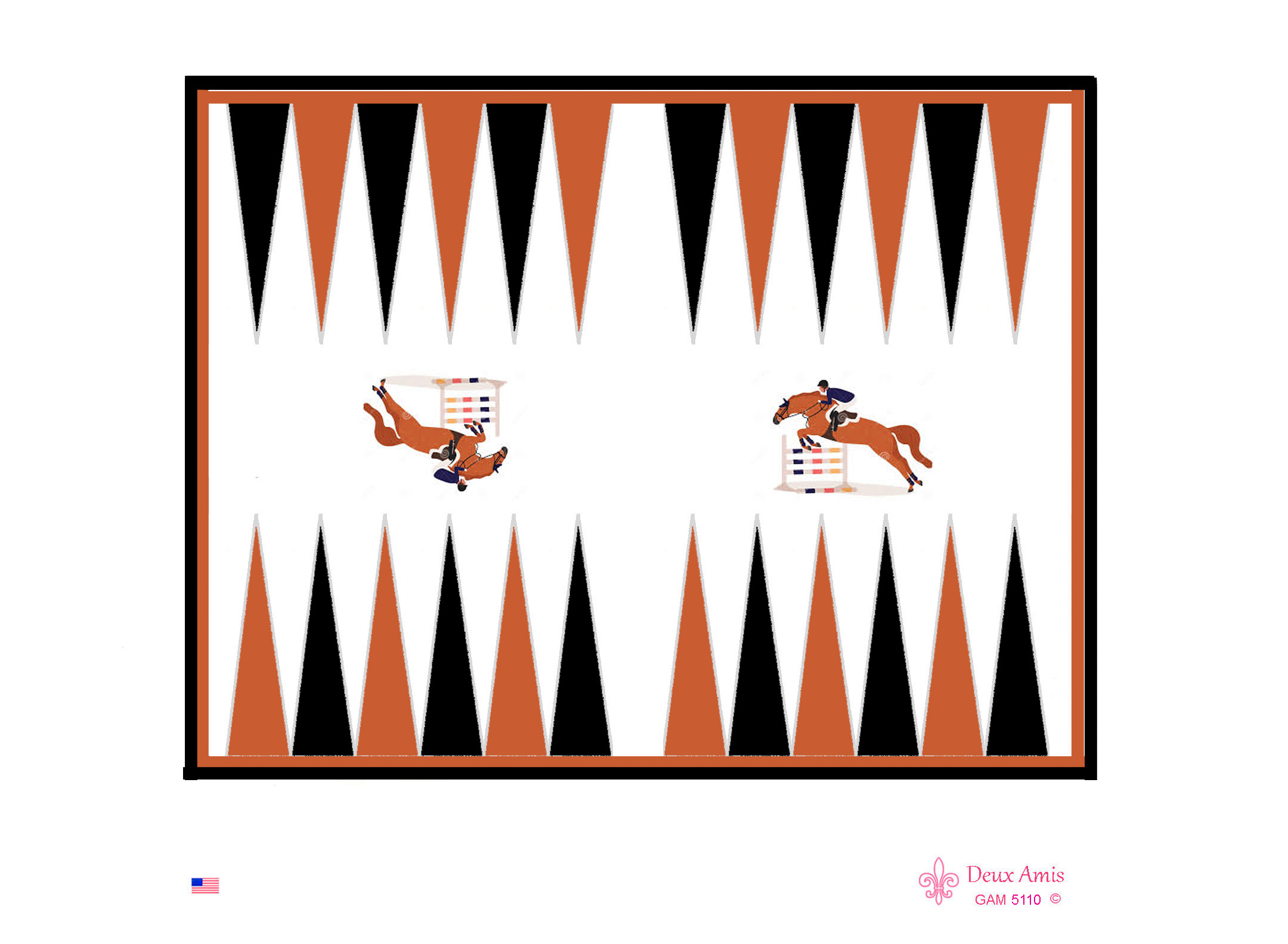 GAM 5110  Show Jumping   Backgammon Board . Lg  21 x 17 Template