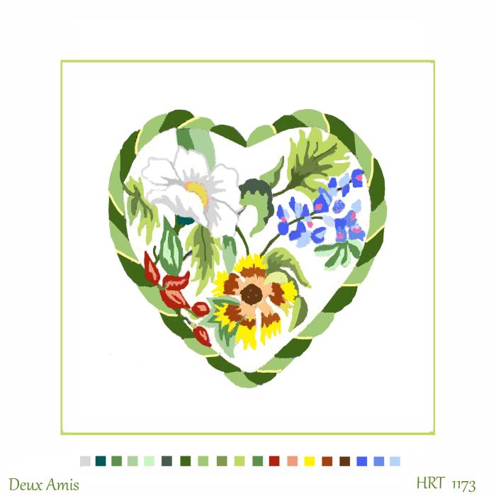 HRT 1173  GARDEN FLORAL HEART  7X7