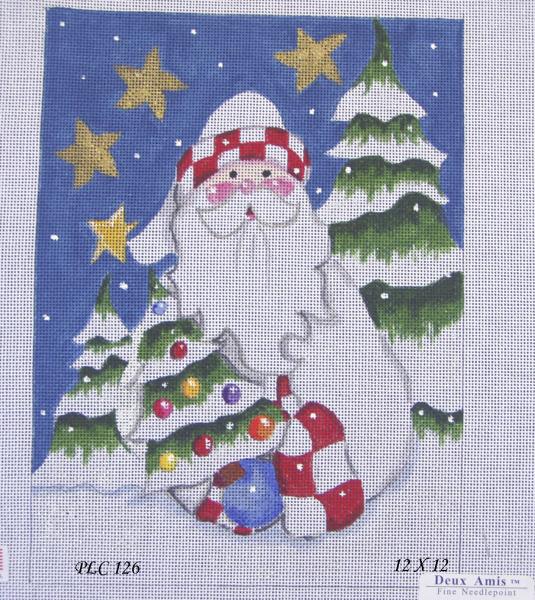 PLC 126  WHITE SANTA PILLOW 12x12