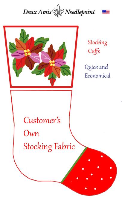 CUFF 108  Poinsettias Stocking Cuff