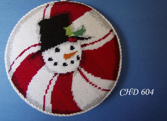 CHD 604  CANDY SNOWMAN ORNAMENT