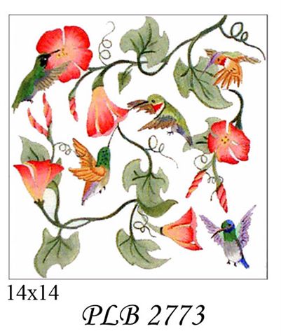 PLB 2773 HUMMINGBIRDS & FLOWERS