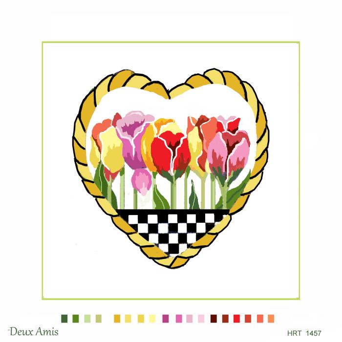 HRT 1457  TULIPS CHECKERBOARD