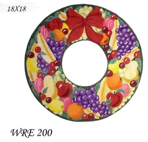 WRE 200  BASKET OF FRUIT WREATH   18 x18