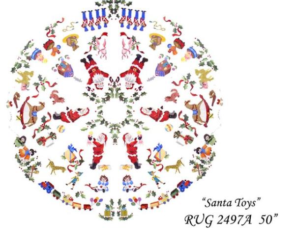 RUG 2497  SANTA'S TOYS TREE SKIRT