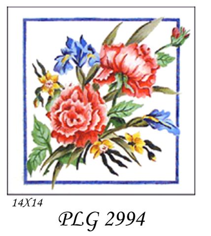 PLG 2994  CAMELLIA'S & IRIS 14x14