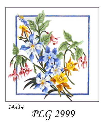 PLG 2999  FUSCHIAS & COLUMBINE 14x14