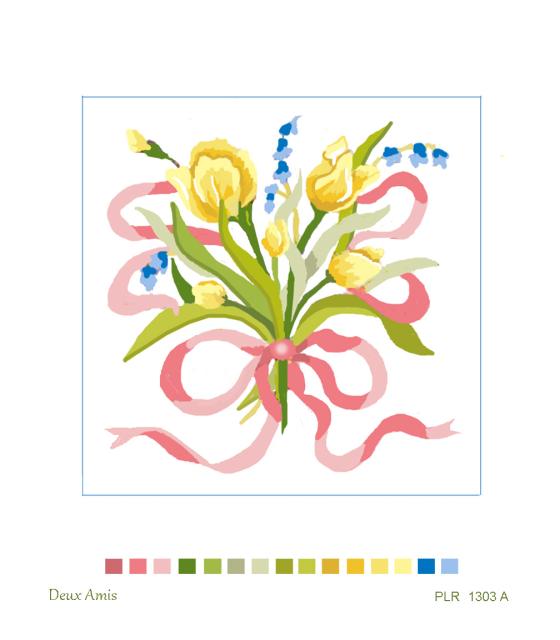 PLR 1303 A   Floral Tulips w Ribbon