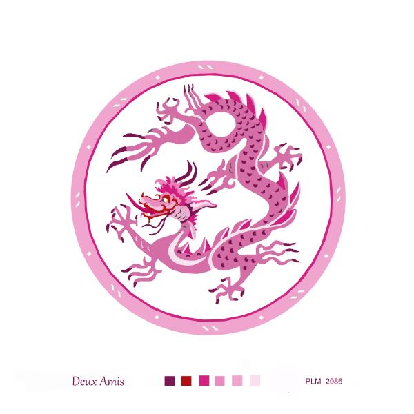 PLM 2986  PINK DRAGON  ROUND 12 IN