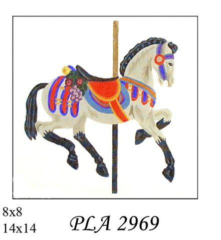PLA 2969  CAROUSEL HORSE DUN-BLK-ORGE